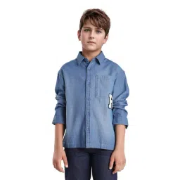 Rare Ones Boys Frero Blue Cotton Printed Button Closure Regular Fit Shirt-picture-32