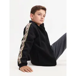 RARE ONES Boys Geometric Printed High Neck Cotton Front-Open Sweatshirt image 3