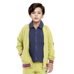 Rare Ones Boys Green Cotton Blend Applique Jacket-picture-25