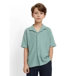 Rare Ones Boys Green Cotton Jacquard Shirt-picture-22