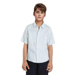 Rare Ones Boys Maley Blue Viscose Printed Button Closure Regular Fit Shirt-picture-33