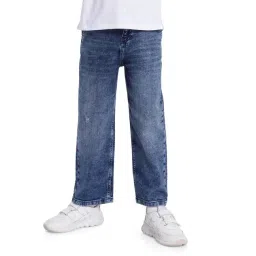 Rare Ones Boys Navy Cotton Solid Jeans-picture-30