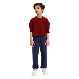 Rare Ones Boys Navy Cotton Solid Trackpants-picture-36