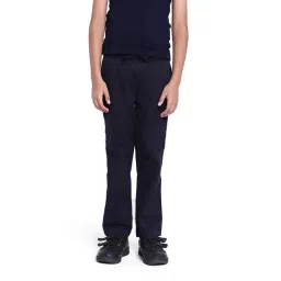Rare Ones Boys Navy Cotton Solid Trousers-picture-21