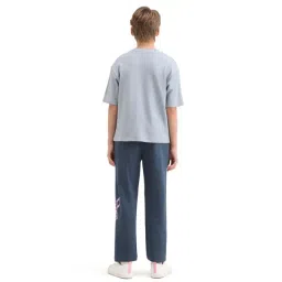 Rare Ones Boys Navy Drawstring Closure Straight Fit Printed Trackpants image 2