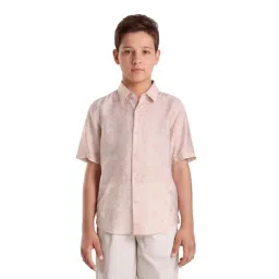 Rare Ones Boys Pel Dusky Pink Viscose Blend Printed Button Closure Regular Fit Shirt-picture-18