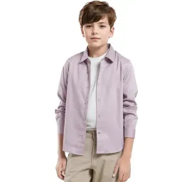 Rare Ones Boys Purple Cotton Blend Solid Shirt-picture-37