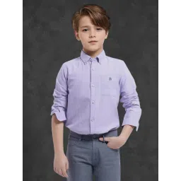 Rare Ones Boys Purple Cotton Solid Shirt-picture-26