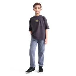 Rare Ones Boys Purple Drawstring Closure Printed Straight Fit Trackpants-picture-43