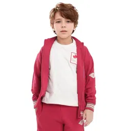 Rare Ones Boys Red Cotton Blend Applique Jacket-picture-35