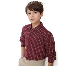 Rare Ones Boys Red Cotton Checks Shirt-picture-18