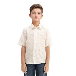 Rare Ones Boys Reyin Off White Viscose Printed Button Closure Regular Fit Shirt-picture-26