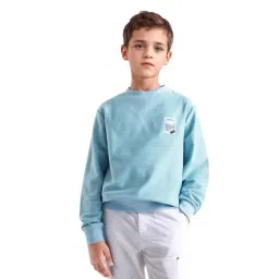 Rare Ones Boys Rosco Light Blue Printed Cotton Oversized Sweatshirt-image-37