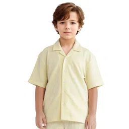RARE ONES Boys Textured Cuban Collar Cotton Casual Shirt-picture-27