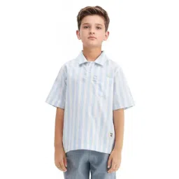 Rare Ones Boys Timo Blue Cotton Striped Button Closure Regular Fit Shirt-picture-31