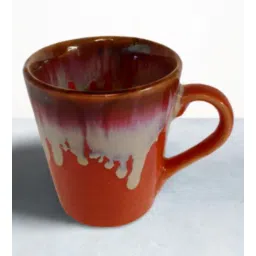 rare planet Handcrafted Drip Glaze Ceramic Mug | Rustic Orange & White Coffee Mug-picture-13