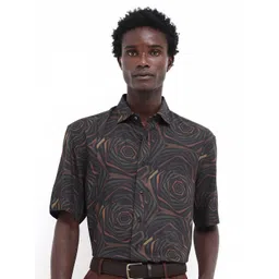 RARE RABBIT Abstact Printed Comfort Slim Fit Cotton Casual Shirt-picture-40