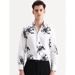 RARE RABBIT Aver Floral Printed Spread Collar Cotton Casual Shirt-picture-34