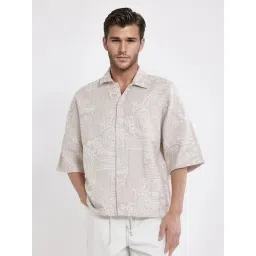 Rare Rabbit Beige Oversized Fit Jacquard Shaket-picture-37