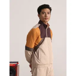 Rare Rabbit Beige Regular Fit Colorblock Jacket-picture-28