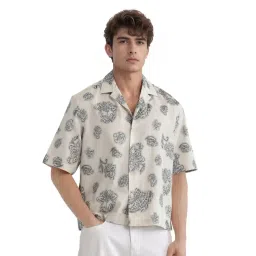 Rare Rabbit Black Boxy Fit Jacquard Shirt-picture-10