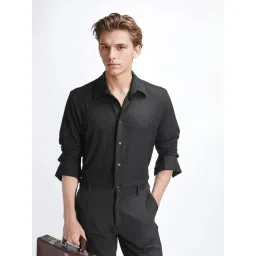 Rare Rabbit Black Cotton Regular Fit Woven Design Shirt-picture-38