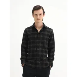 Rare Rabbit Black Regular Fit Checked Shirt-picture-18