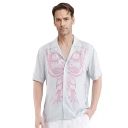 Rare Rabbit Blue Boxy Fit Printed Shirt-picture-48