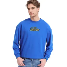 Rare Rabbit Blue Regular Fit Embroidered Sweatshirt-picture-43