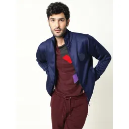 Rare Rabbit Blue Regular Fit Solid Jacket-picture-15