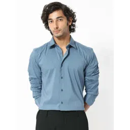 Rare Rabbit Blue Regular Fit Solid Shirt-picture-46