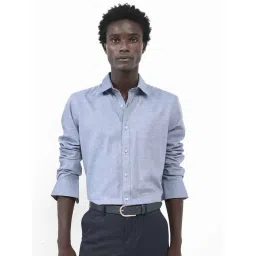 Rare Rabbit Blue Regular Fit Solid Shirt-picture-35