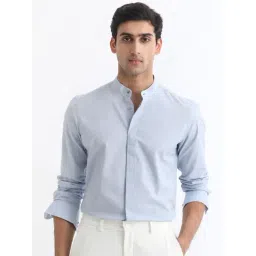 Rare Rabbit Blue Regular Fit Solid Shirt-picture-43