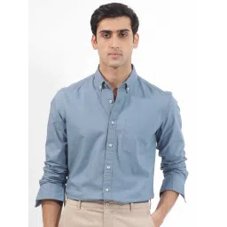 Rare Rabbit Blue Regular Fit Solid Shirt image 1