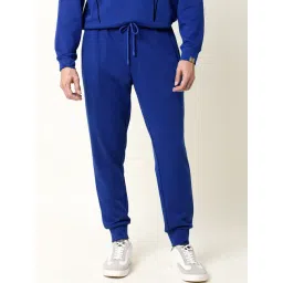 Rare Rabbit Blue Regular Fit Solid Trackpants-picture-39
