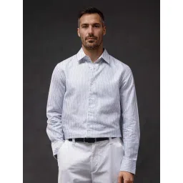 Rare Rabbit Blue Regular Fit Stripes Shirt-picture-36