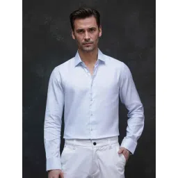 Rare Rabbit Blue Regular Fit Textured Shirt-picture-33