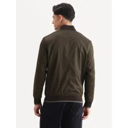 Rare Rabbit Bom Olive Polyester Blend Ribbed Collar Regular Fit Plain Jacket image 2