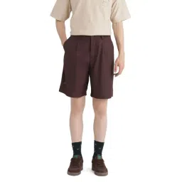 Rare Rabbit Brown Oversized Fit Solid Shorts-picture-11