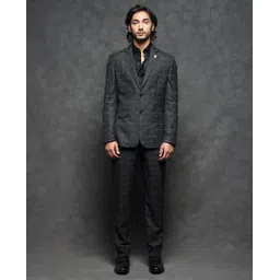RARE RABBIT Checked Single-Breasted Tailored-Fit Notched Lapel Two-Piece Suit-picture-18