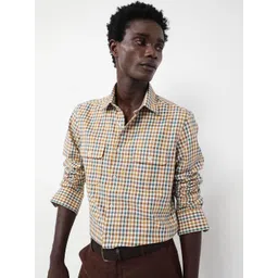 RARE RABBIT Comfort Gingham Checked Cotton Formal Shirt-picture-11