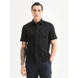 Rare Rabbit Filsa Black Blended Regular Fit Woven Design Shirt-picture-30