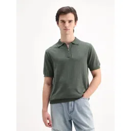 Rare Rabbit Green Cotton Regular Fit Solid Polo T-Shirt-picture-33