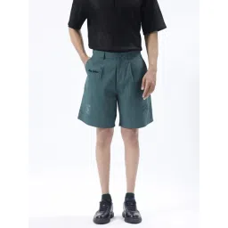 Rare Rabbit Green Cotton Relaxed Fit Embroidered Shorts-picture-44