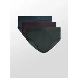 Rare Rabbit Green Cotton Slim Fit Solid Briefs (Pack of 3)-picture-15