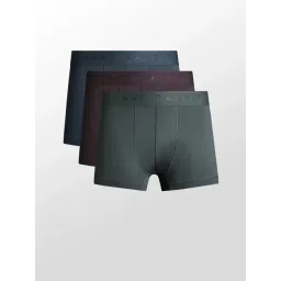 Rare Rabbit Green Cotton Slim Fit Solid Trunks (Pack of 3)-picture-22