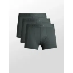 Rare Rabbit Green Cotton Slim Fit Solid Trunks (Pack of 3)-picture-20