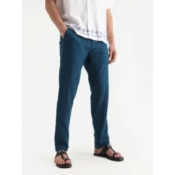 Rare Rabbit Green Cotton Solid Regular Fit Formal Trousers-picture-23