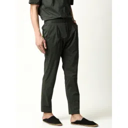 Rare Rabbit Green Cotton Solid Slim Fit Formal Trousers image 2
