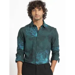 Rare Rabbit Green Regular Fit Floral Shirt-picture-11